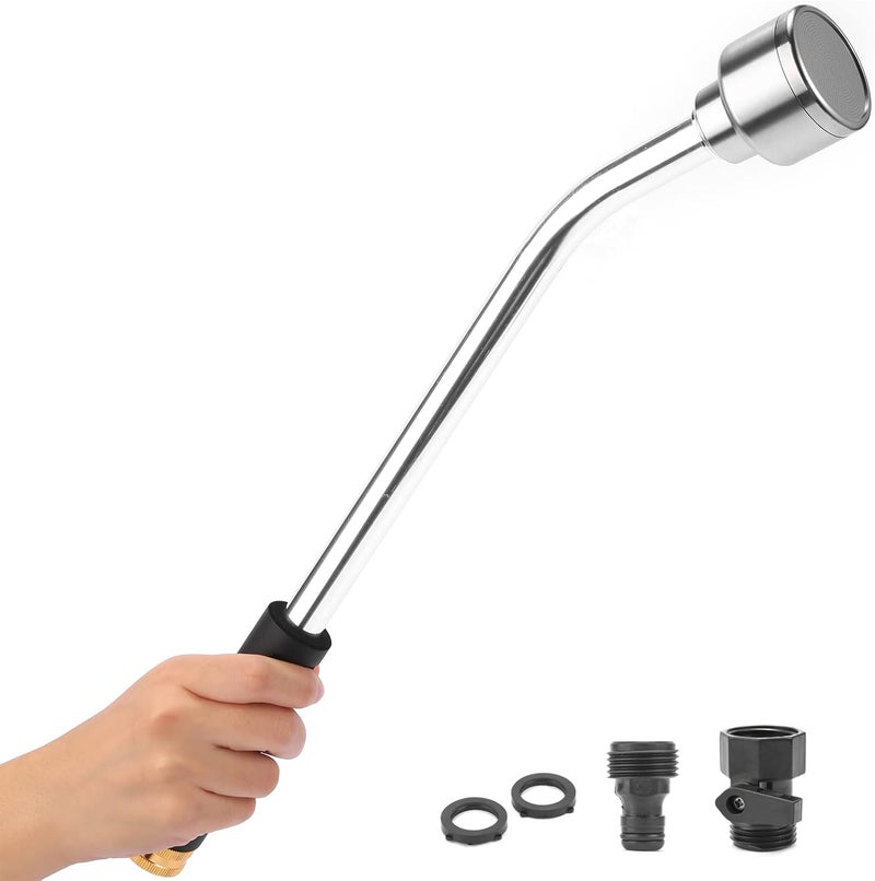 Sanpaint 18-inch Soft Rain Watering Wand with Shut Off Valve, Lightweight and Durable Metal Gentle Watering Wand Perfect for Hanging Baskets, Planters, Garden, Shrubs and Seedbed - Image 1